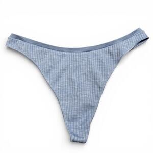 Victoria's Secret Panty Seamless High Leg Thong Panty Regatta Blue Size XL NWT